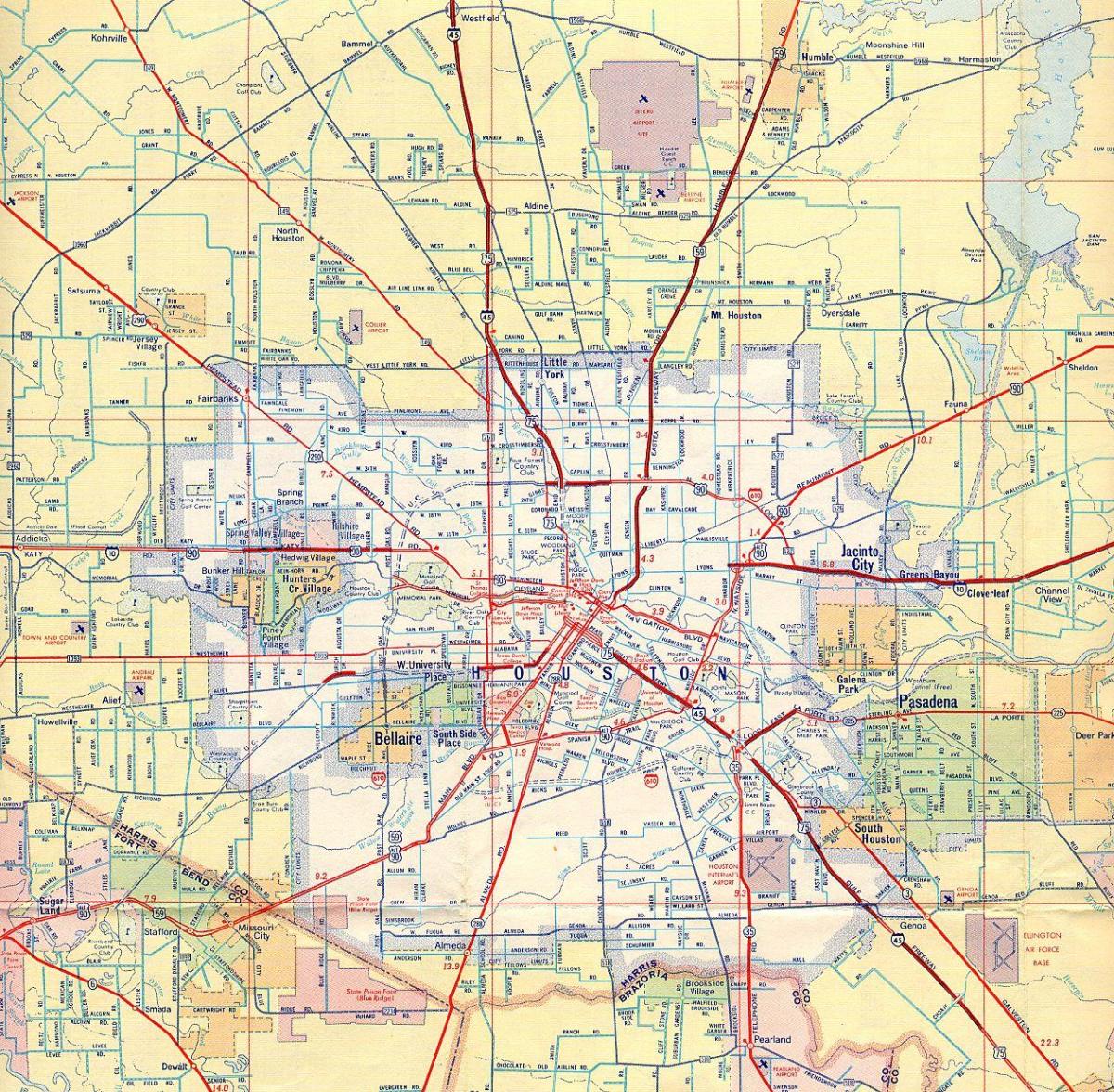 map of Houston freeways
