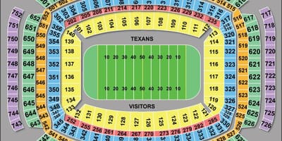 Houston Texans আসন মানচিত্র